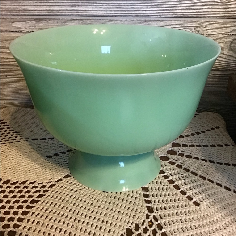 Rare & Unique Jadeite Footed Punchbowl